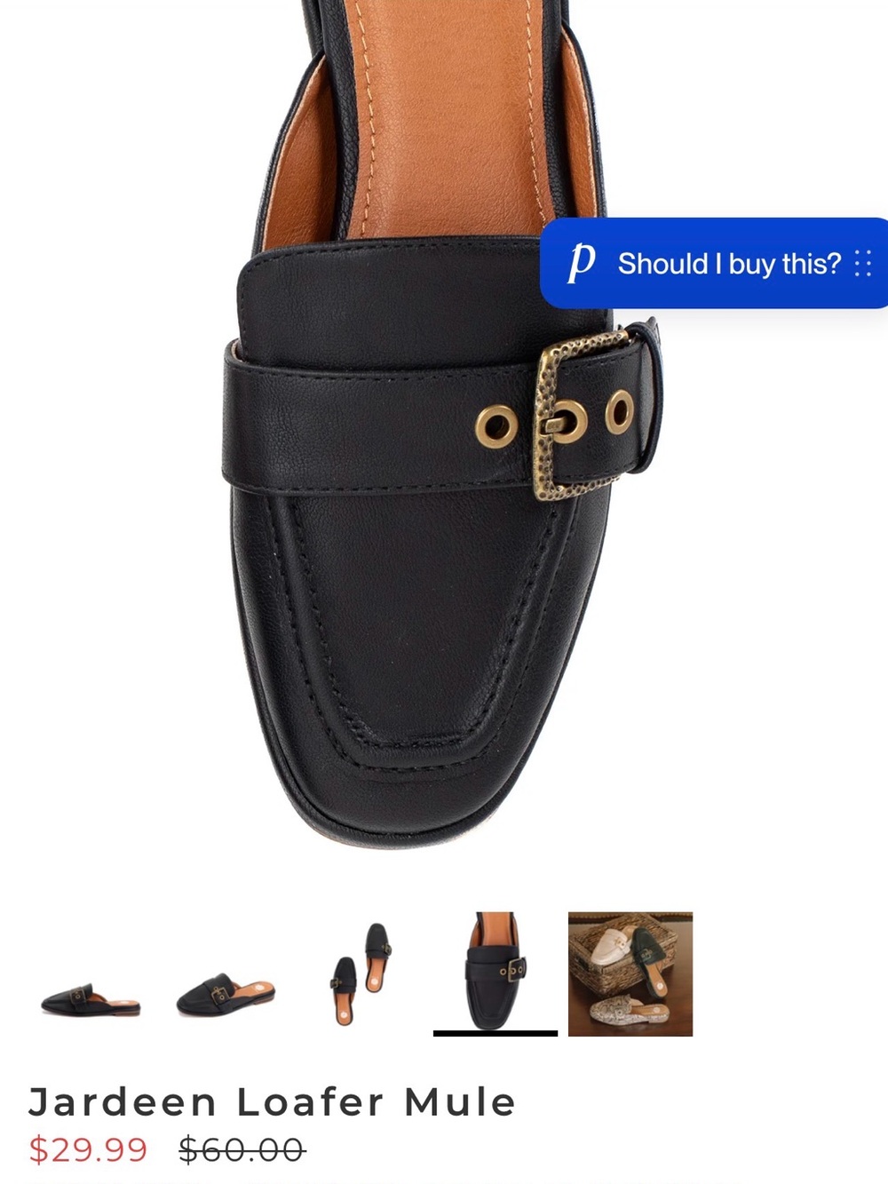 Black Slip-On women’s Mule Loafers - Picture 5 of 5